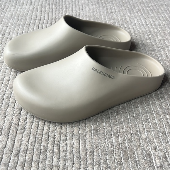 Men’s Balenciaga Logo Pool Closed Clog Beige Size EU 43/US 10 - Picture 6 of 10
